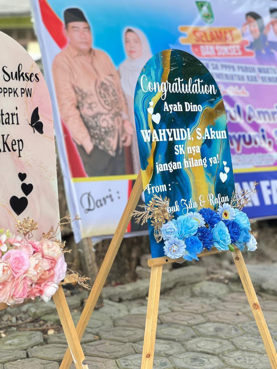 papan ucapan akrilik gradasi